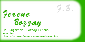 ferenc bozzay business card